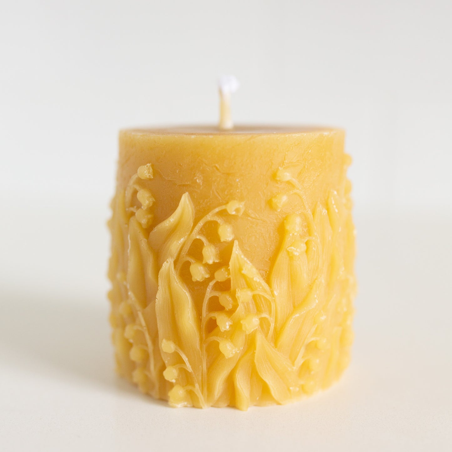 Bellflower Pillar Beeswax Candle