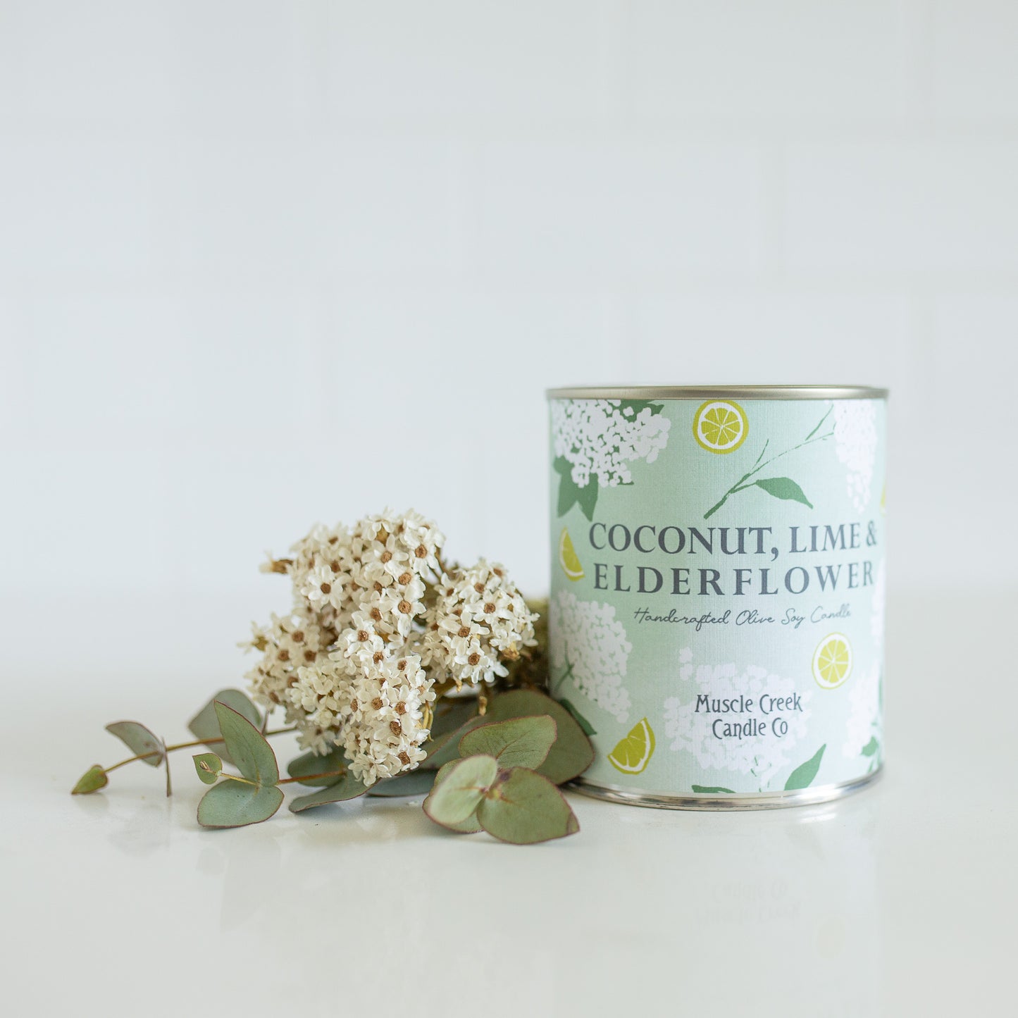 Coconut, Lime & Elderflower Olive Soy Candle